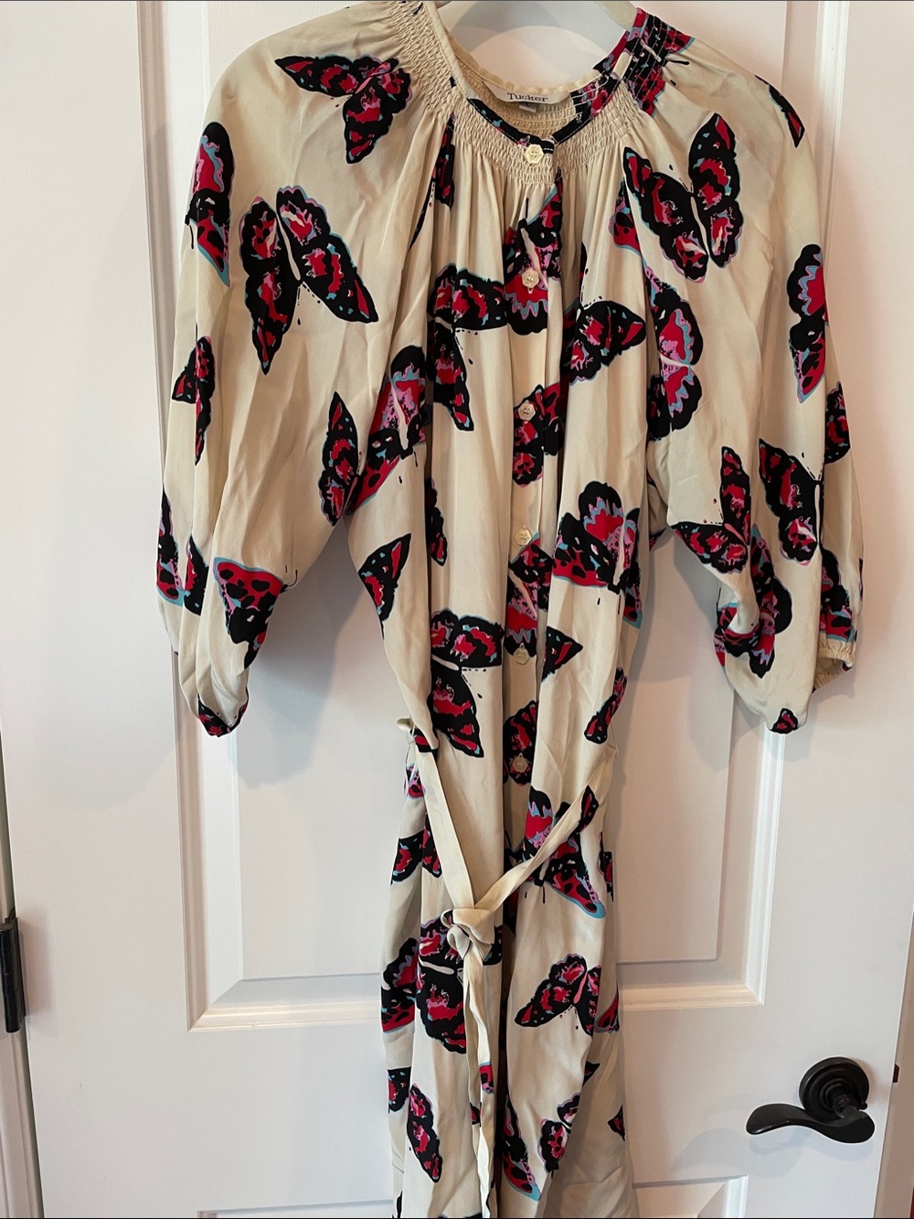 Tucker Cream Silk Dress